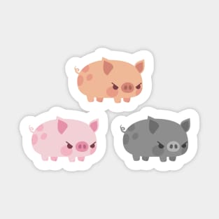 Three grumpy little pigs Sticker